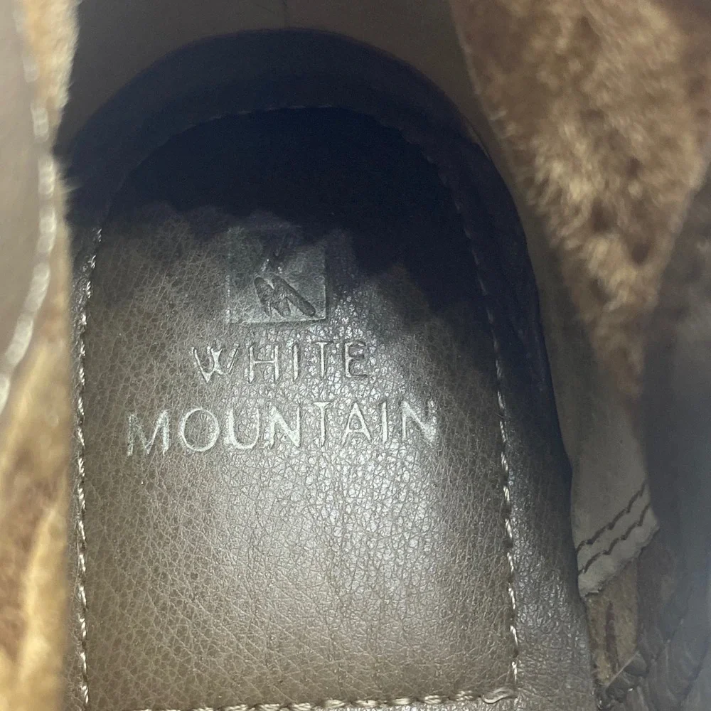 White Mountain Ramone Taupe Gray Faux Leather‎ Strappy Ankle Boots Womens 7.5 M